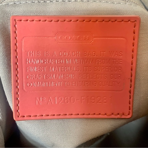 EUC. Vintage Coach berry pink & khaki in signature Coach pattern. - Picture 10 of 16